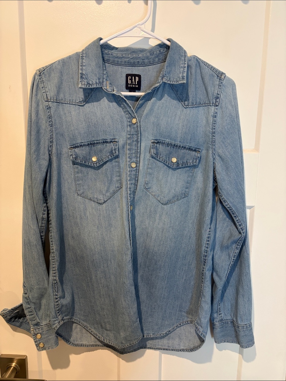 GAP Light Blue Denim Button-Up Western Shirt